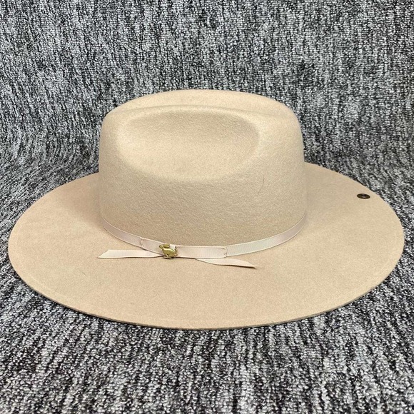 Peter Grimm Accessories - Peter Grimm Wide Brim Fedora Hat Tan Wool Felt Boho Western Rabbit Pin Unisex